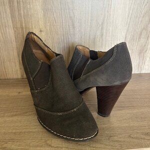 Sofft Womens Simola Boot Brown Suede Chelsea Bootie Shootie Heel SZ8 Comfort
